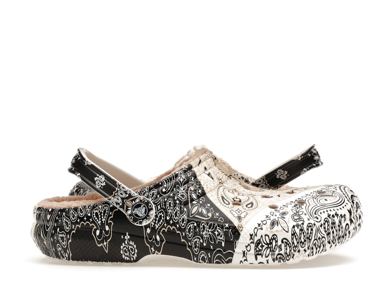 crocs classic fleece lined clog bandana black white chai Collection – Genuine Crocs Sandals for Sale