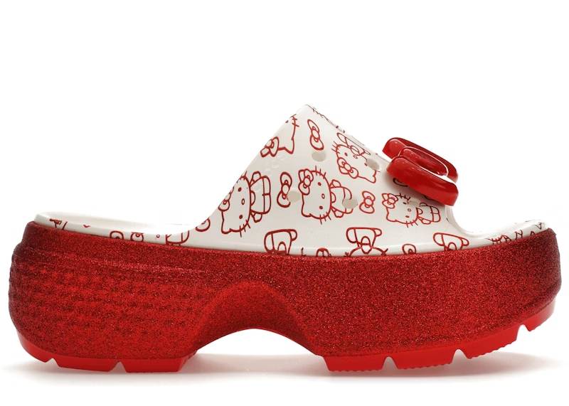 crocs stomp slide hello kitty 50th anniversary red glitter Collection – Genuine Crocs Sandals for Sale